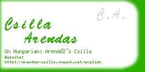 csilla arendas business card
